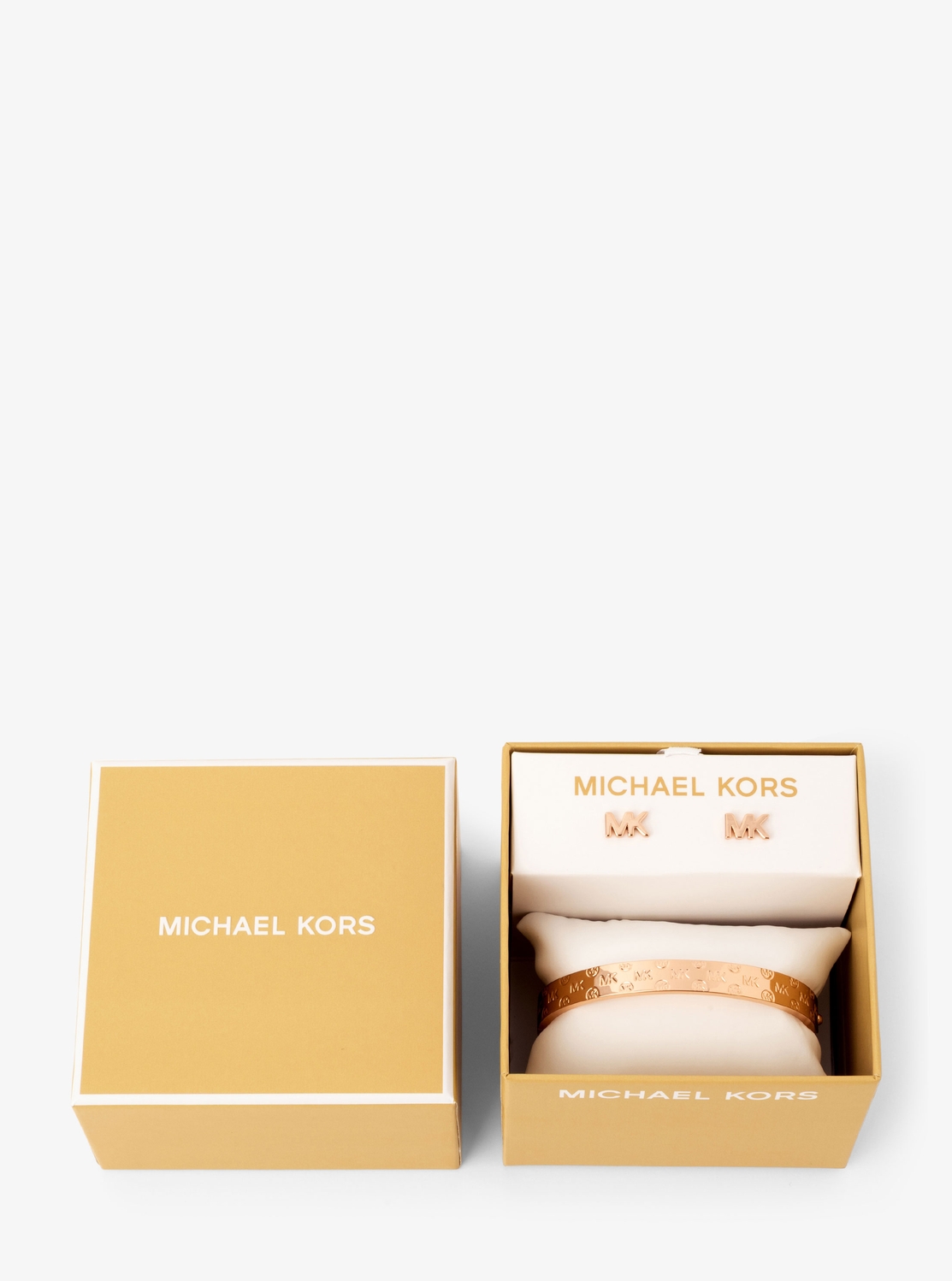 Michael Kors【センスUP♪】ブレスレット ピアス SET 公式アウトレット】MK ロゴ エングレーヴ バング & ピアス