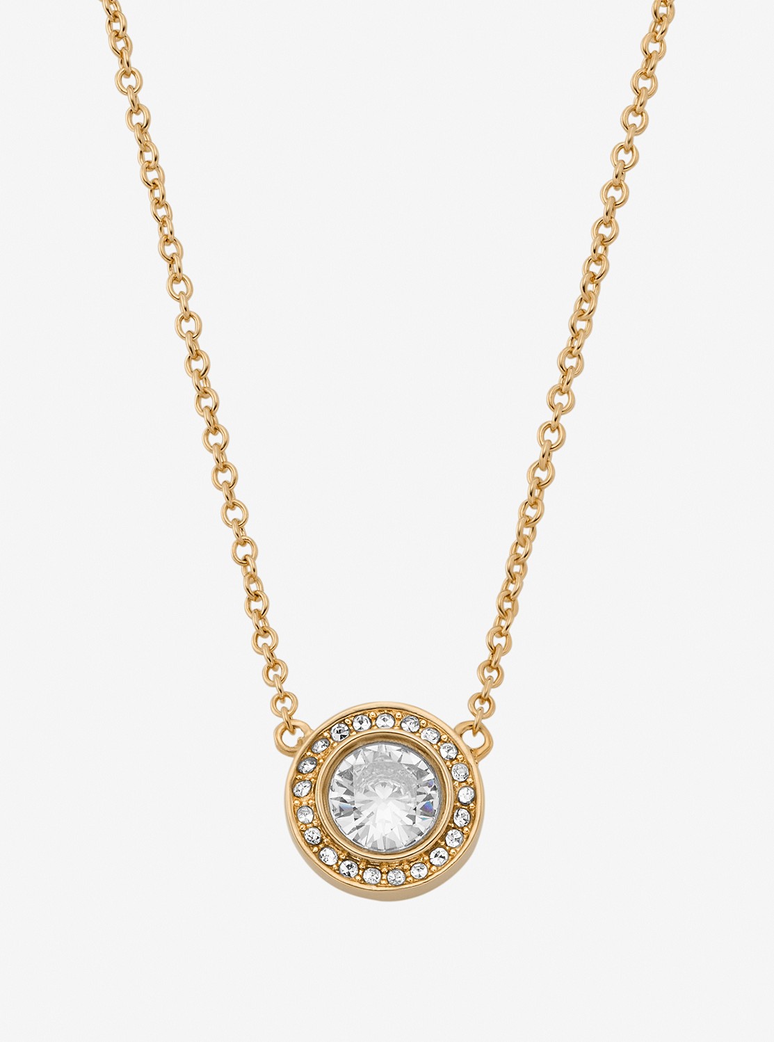 MICHAEL KORS パヴェ ハロ ネックレス　ローズゴールド ダイヤモンド パヴェ ハロ ネックレス | ネックレス | マイケル・コース