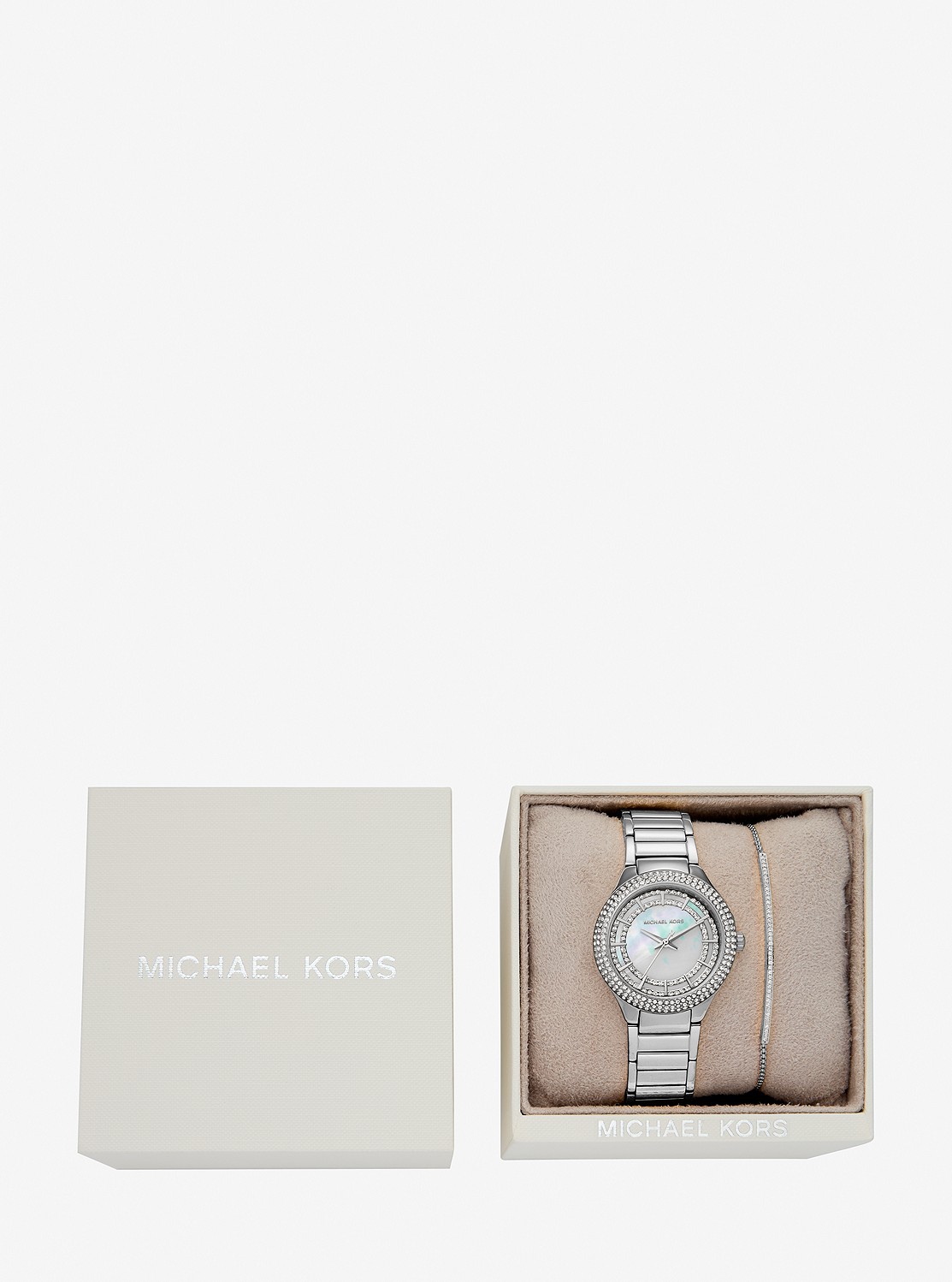 【P.A.R.I.S 】MICHAEL KORS 腕時計 フレームセット 公式アウトレット】SYLVIA パヴェ シルバートーン ウォッチ