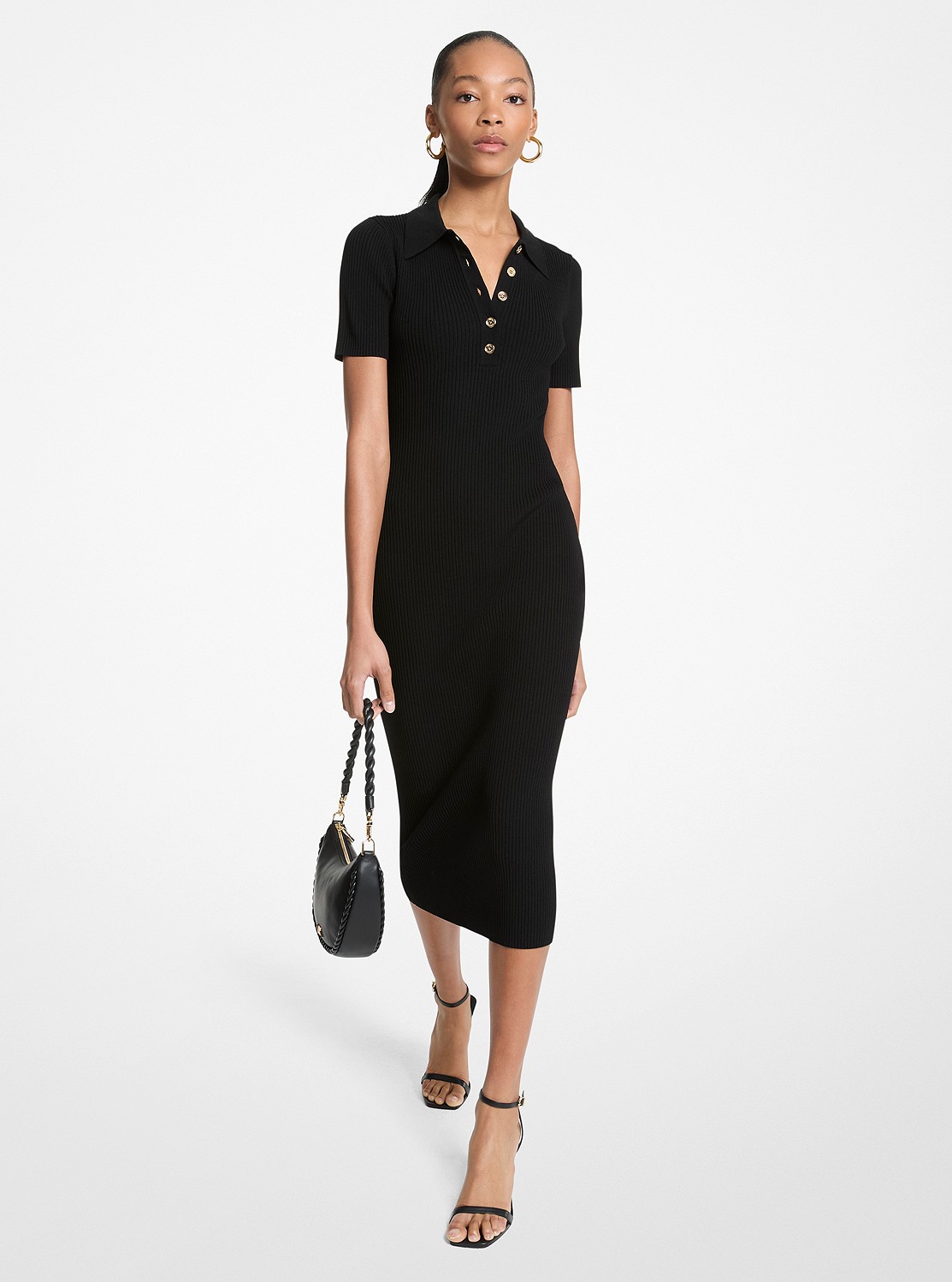 マイケルコース　リブニットワンピース MICHAEL KORS マイケルコース リブニットワンピース ブラック XS