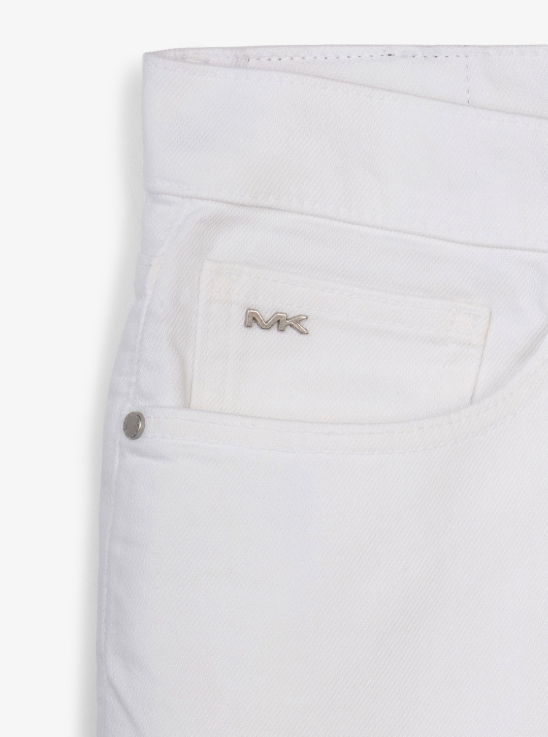 マイケルコース　ジーンズ　ホワイト Frayed Denim Cropped Jeans | Michael Kors [US]