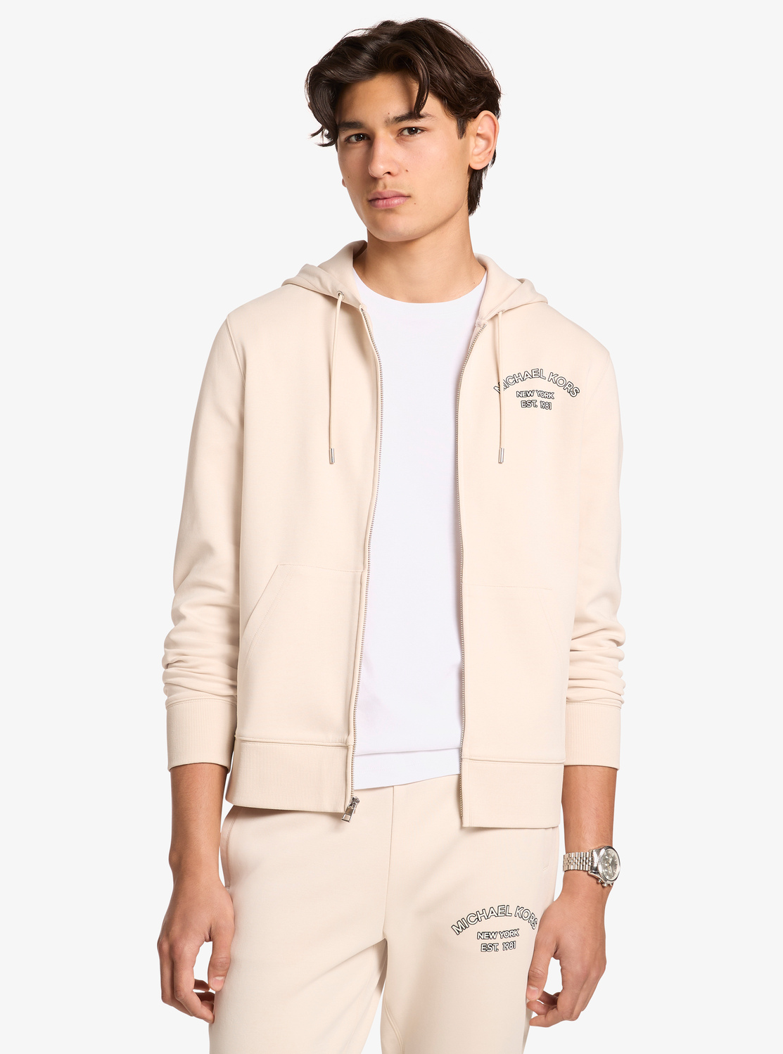 ロゴ コットンブレンド フルジップ フーディ|マイケル・コース(MICHAEL KORS)公式オンラインアウトレットストア