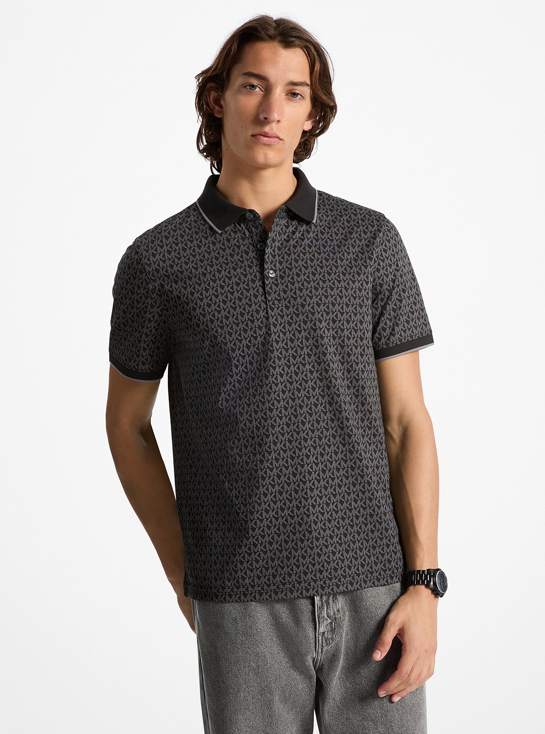 MICHAEL KORS 半袖シャツ XL 白ロゴ 柄 MICHAEL KORS 半袖シャツ XL 白ロゴ 柄