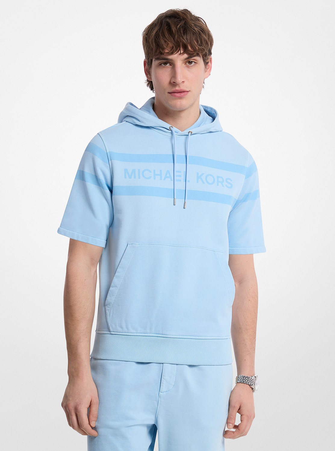 ロゴ ガーメントダイ コットン ショートスリーブ フーディー