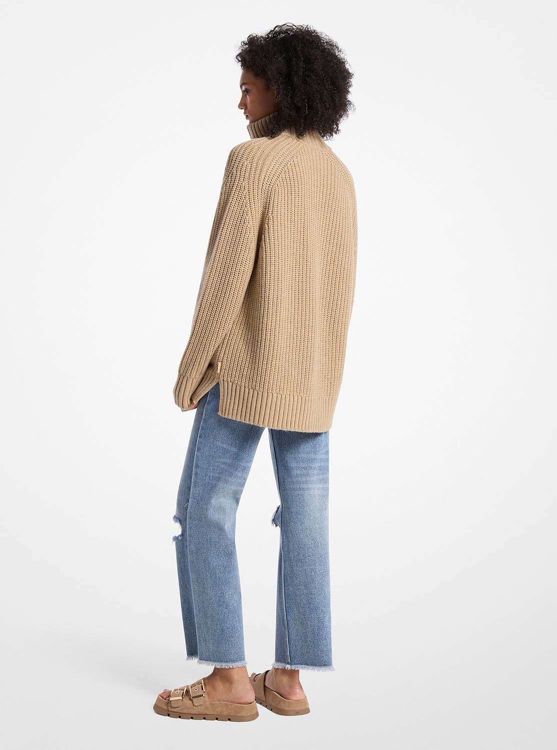 MICHAEL KORS - 新品:マイケルコース カシミアセーター 公式アウトレット】ユニセックス ウールカシミアブレンド ハーフ