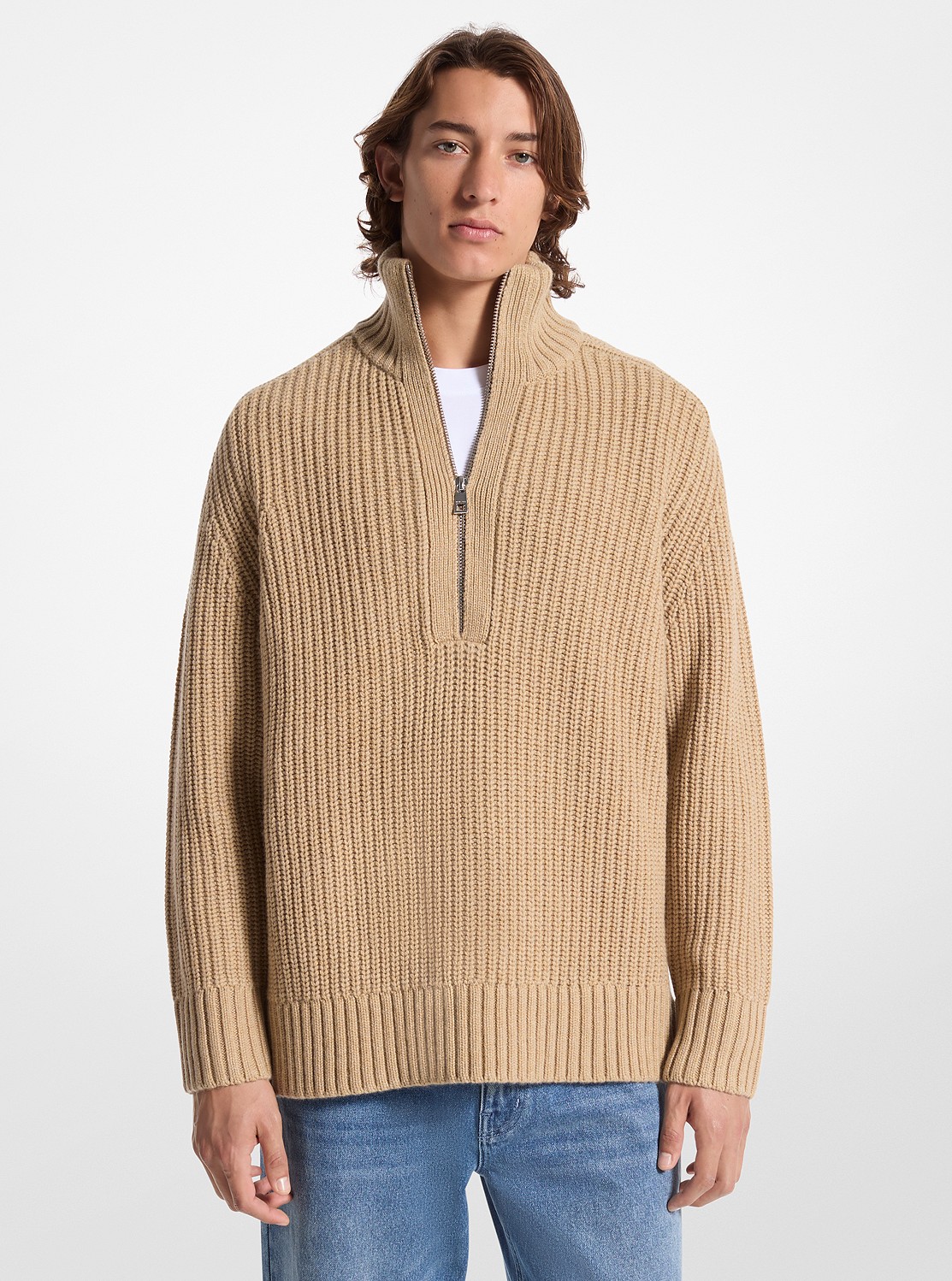 MICHAEL KORS - 新品:マイケルコース カシミアセーター 公式アウトレット】ユニセックス ウールカシミアブレンド ハーフ