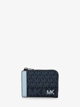 新品☆MICHAEL KORS ブラック　シグネチャー レザー 折り財布 MICHAEL KORS（マイケルコース） メンズ バッグ バッグ レザー