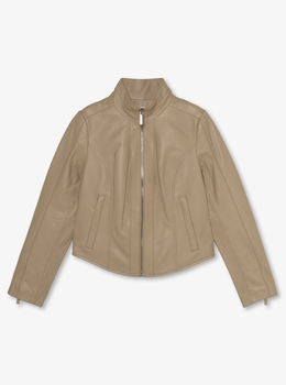 MICHAELKORSベージュレザージャケット羊革薄手マイケルコース約Mサイズ MICHAEL KORS（マイケルコース） レザージャケット ライダース