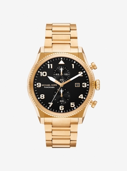 【新品】Michael Kors クロノグラフ シャンパンゴールド×ブラック 公式アウトレット】クリアランスセール(オンライン限定) - メンズ時計