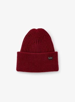 Michael kors ニット帽　マフラー　のセット　新品未使用　ホワイト マイケル マイケル コース MICHAEL MICHAEL KORS ☆MK柄ニット